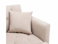 Hauss Spole Sillón convertible en terciopelo con respaldo regulable en 3 posiciones 165x90x77cm Beige