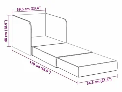 vidaxl Sillón convertible tela claro