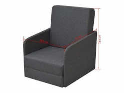 Sillón convertible tela gris oscuro SHL7334 Sillón Cama