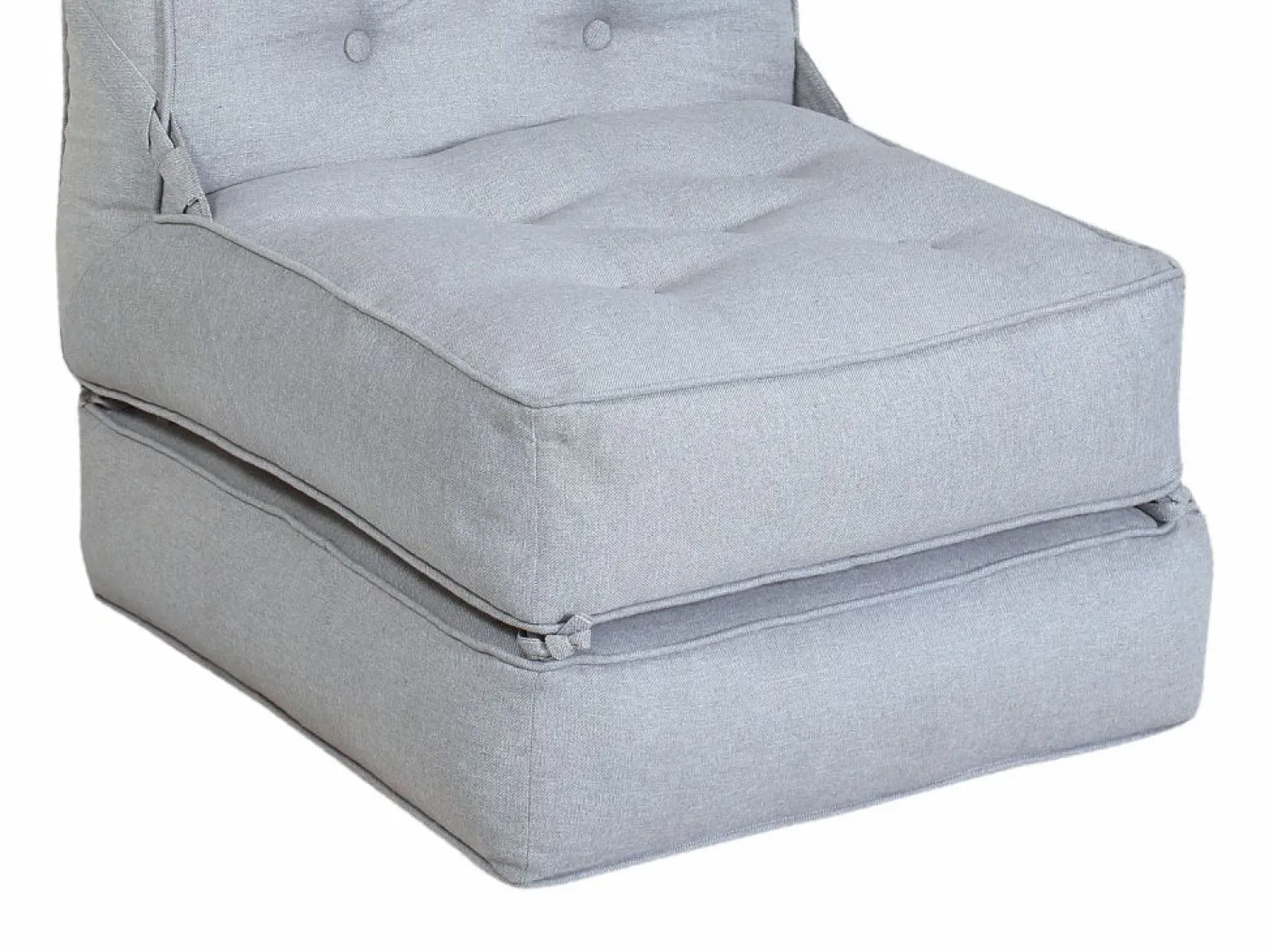 New Vente-unique Sillón convertible tipo butaca en tejido con reposapiés ZONIRA Gris claro