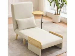 Clearance Sillón convertible tres en uno con función de cama, equipado con una bandeja de madera, Sillón Cama