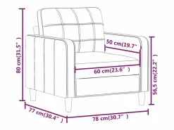 vidaxl Sillón cuero sintético 60 cm