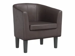 Hot Sillón cuero sintético marrón Sillón Estilo Cabriolet