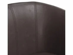 Hot Sillón cuero sintético marrón Sillón Estilo Cabriolet