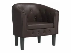 vidaxl Sillón cuero sintético marrón