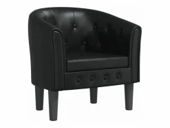 Online vidaxl Sillón cuero sintético Negro