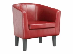 Sale Sillón cuero sintético tinto Sillón Estilo Cabriolet