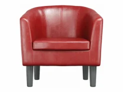 Sale Sillón cuero sintético tinto Sillón Estilo Cabriolet
