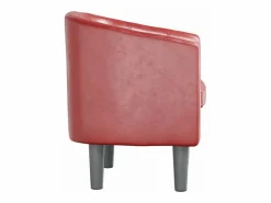 Sale Sillón cuero sintético tinto Sillón Estilo Cabriolet