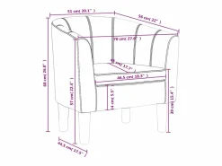 Discount vidaxl Sillón cuero sintético tinto Rojo