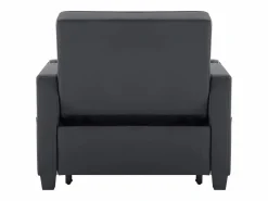 Sale Sillón de 1 plaza en cuero sintético con puerto USB y portavasos - Convertible en cama o chaise longue Sillón Cama