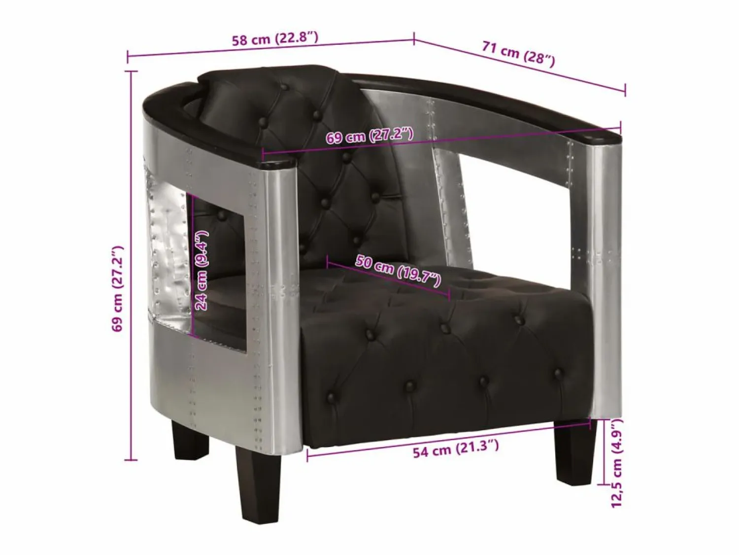 Discount Sillón de aviador de cuero auténtico Sillón De Piel
