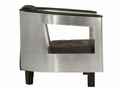 Clicnbuy Sillón de aviador de cuero auténtico