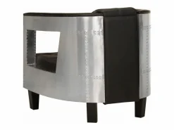 Clicnbuy Sillón de aviador de cuero auténtico