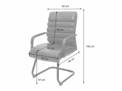 MCW Sillón de conferencia -H31, piel sintética marrón