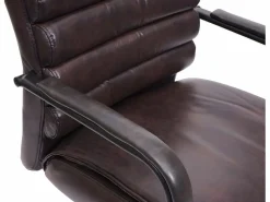 MCW Sillón de conferencia -H31, piel sintética marrón