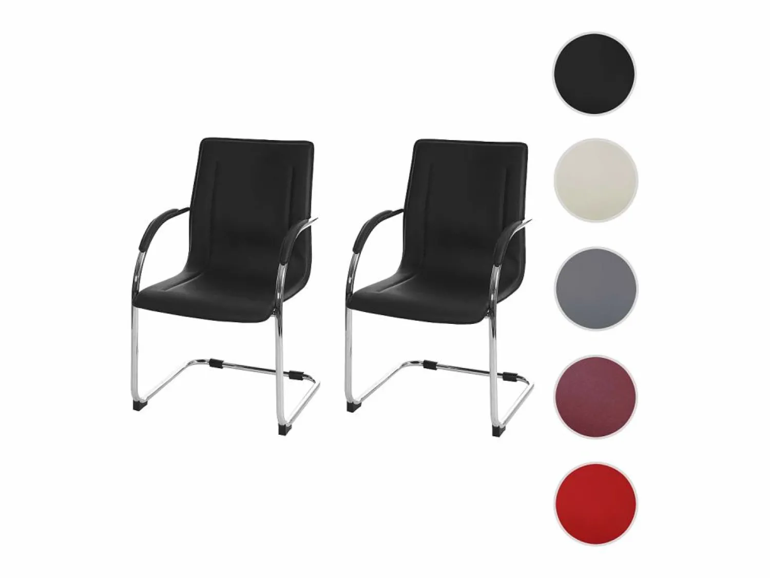 MCW Sillón de conferencia Perm (juego de 2), Negro