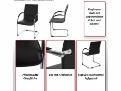 MCW Sillón de conferencia Perm (juego de 2),