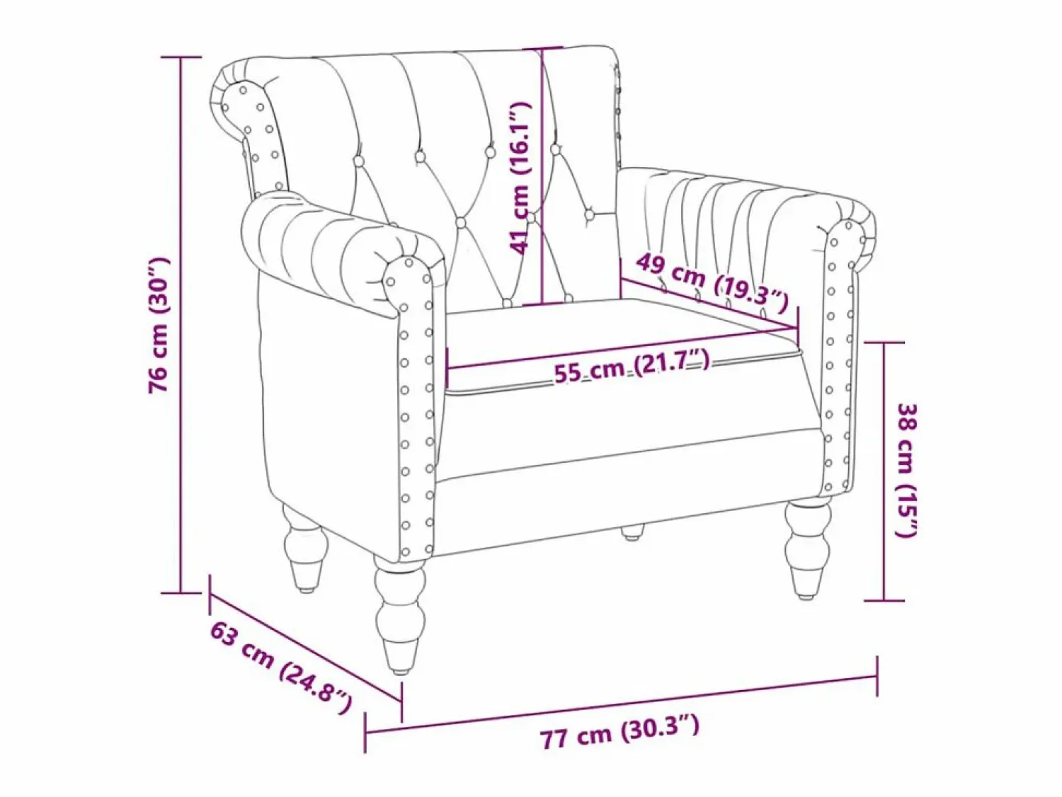 vidaxl Sillón de cuero auténtico de cabra