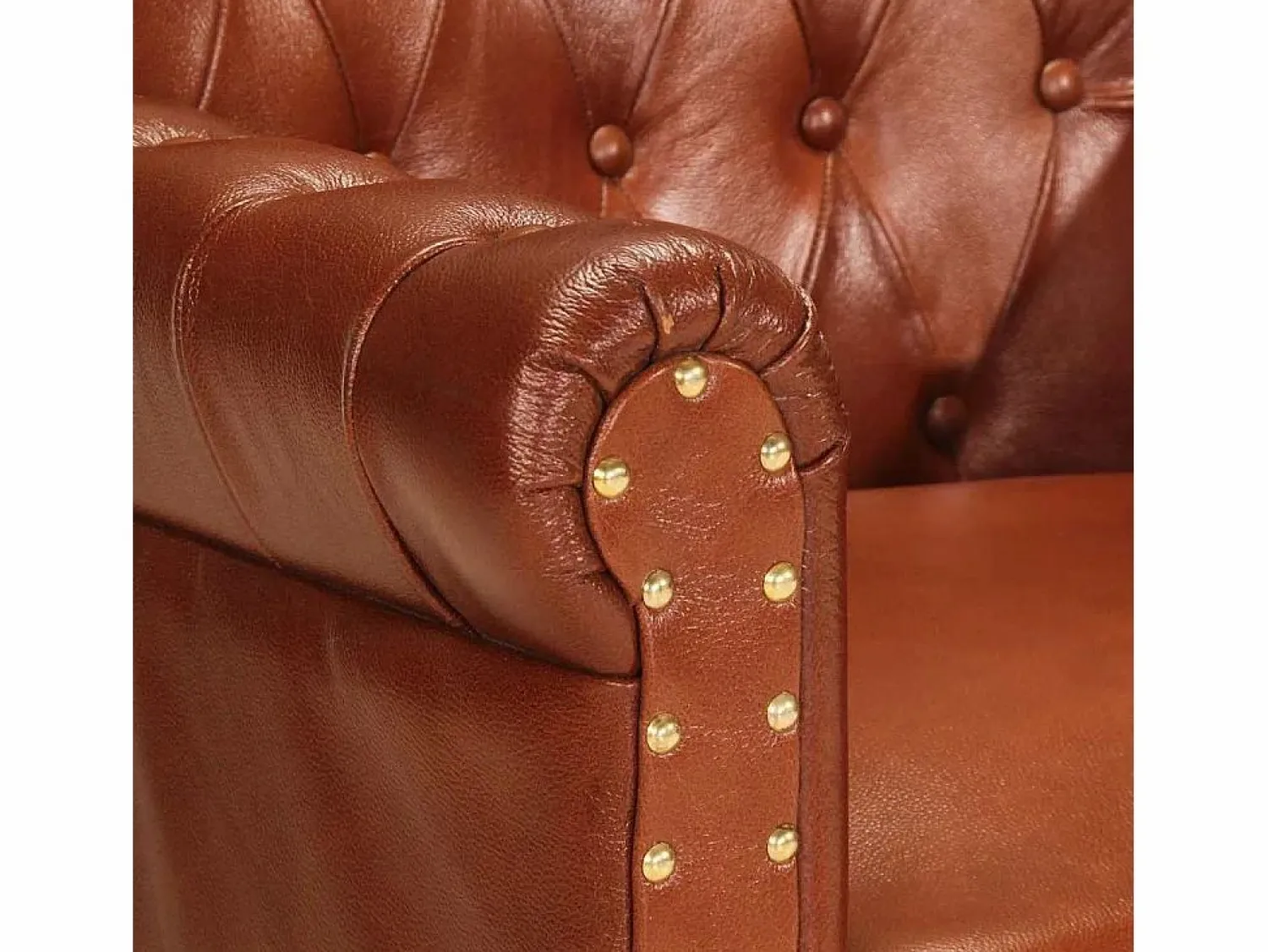 Discount Sillón de cuero auténtico de cabra marrón Sillón De Piel