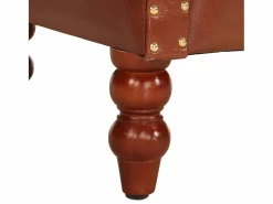 Clicnbuy Sillón de cuero auténtico de cabra marrón oscuro