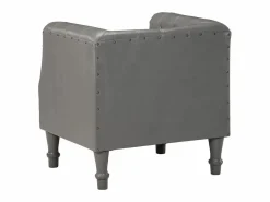 vidaxl Sillón de cuero auténtico Gris