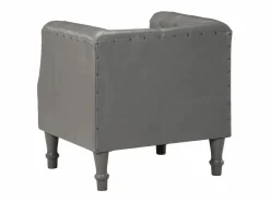 vidaxl Sillón de cuero auténtico Gris