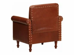 Sale Sillón de cuero auténtico marrón Sillón De Piel