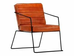 Sale vidaxl Sillón de cuero auténtico marrón canela Marru00f3n