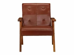 Hot Sillón de cuero auténtico marrón Sillón De Piel