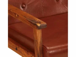 Hot Sillón de cuero auténtico marrón Sillón De Piel