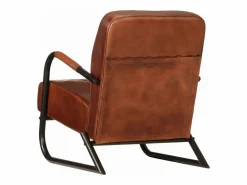 New Sillón de cuero auténtico marrón Sillón De Piel