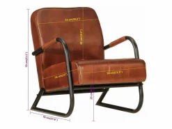 New Sillón de cuero auténtico marrón Sillón De Piel