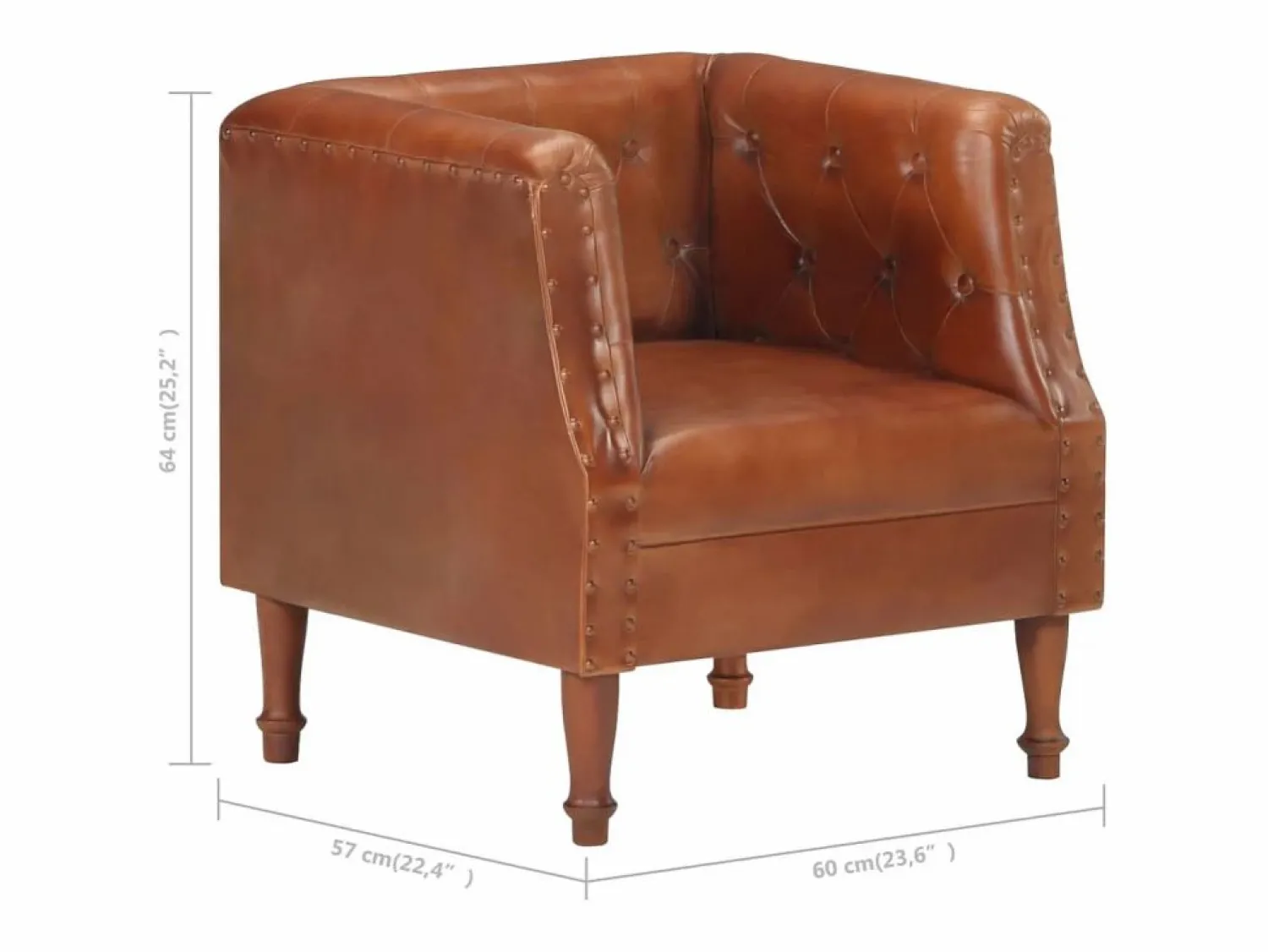 Discount vidaxl Sillón de cuero auténtico marrón Marru00f3n
