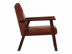 Clicnbuy Sillón de cuero auténtico marrón oscuro