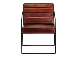 vidaxl Sillón de cuero auténtico marrón oscuro