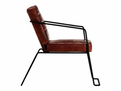 vidaxl Sillón de cuero auténtico marrón oscuro