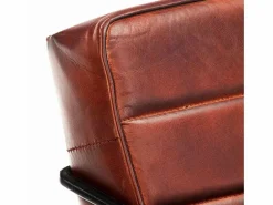 vidaxl Sillón de cuero auténtico marrón oscuro