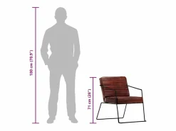 vidaxl Sillón de cuero auténtico marrón oscuro
