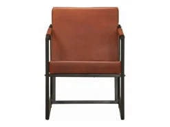 Clicnbuy Sillón de cuero auténtico marrón