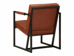 Clicnbuy Sillón de cuero auténtico marrón