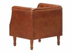 Clearance Sillón de cuero auténtico marrón Sillón De Piel