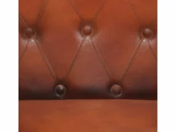 Clearance Sillón de cuero auténtico marrón Sillón De Piel