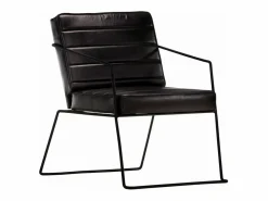 Outlet Clicnbuy Sillón de cuero auténtico Negro
