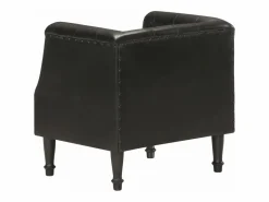 Clicnbuy Sillón de cuero auténtico Negro