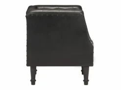 Clicnbuy Sillón de cuero auténtico Negro