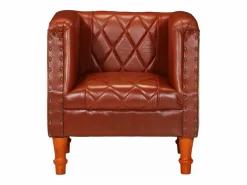 vidaxl Sillón de cuero de cabra auténtico marrón