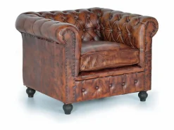 Giner y colomer Sillón de cuero y metal marrón