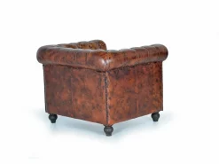 Giner y colomer Sillón de cuero y metal marrón