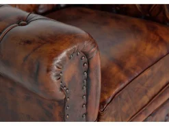 Giner y colomer Sillón de cuero y metal marrón